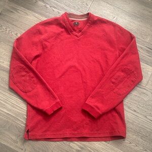 Left Coast Tee | Red Thick 100% Cotton Made in Peru Long Sleeve Sweater Size L